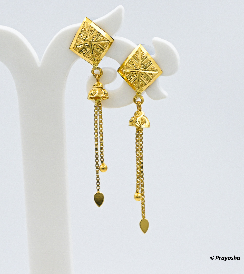 Belle Badgley Mischka Women's Gold Plated Leaf Earrings Pierced New in Box  $38! | eBay