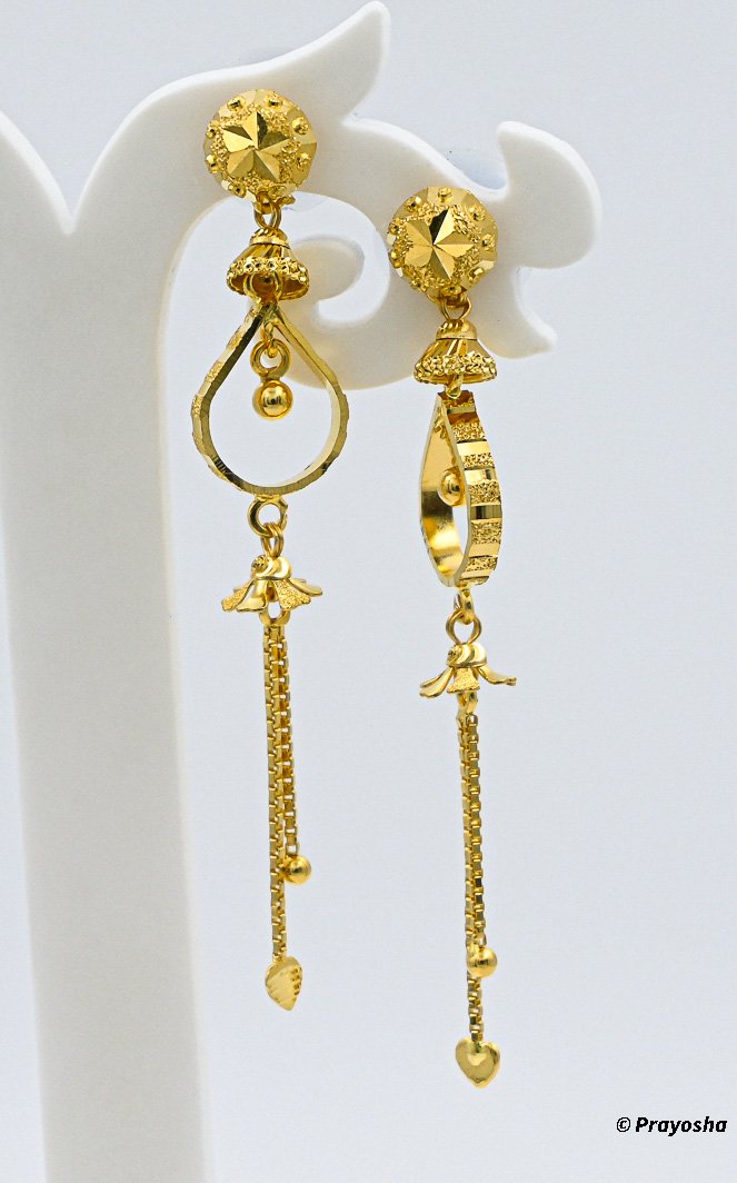 1 One Gram Gold Plated Ethinic South Indian Drop Sui Dhaga Earrings for  Women and Girls