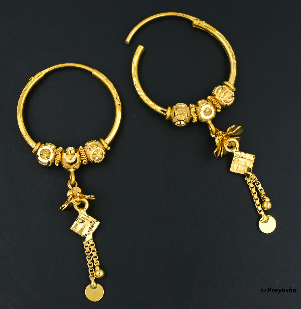 Buy 916 Gold 22k Dangling Jimiki Styles Bali Rajkot Earrings Online in  India - Etsy